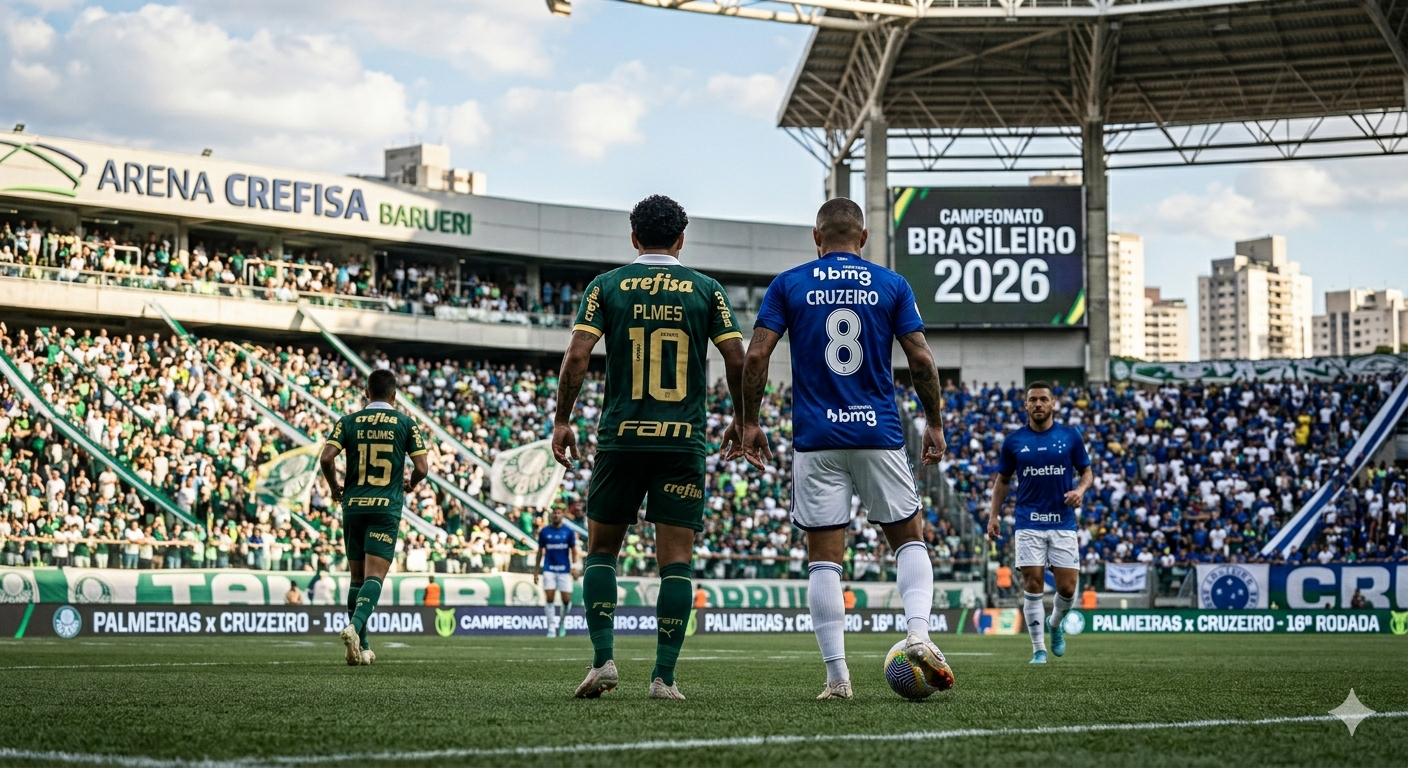 Palmeiras x Cruzeiro: onde assistir ao vivo, horário, escalações pelo Brasileirão 2026