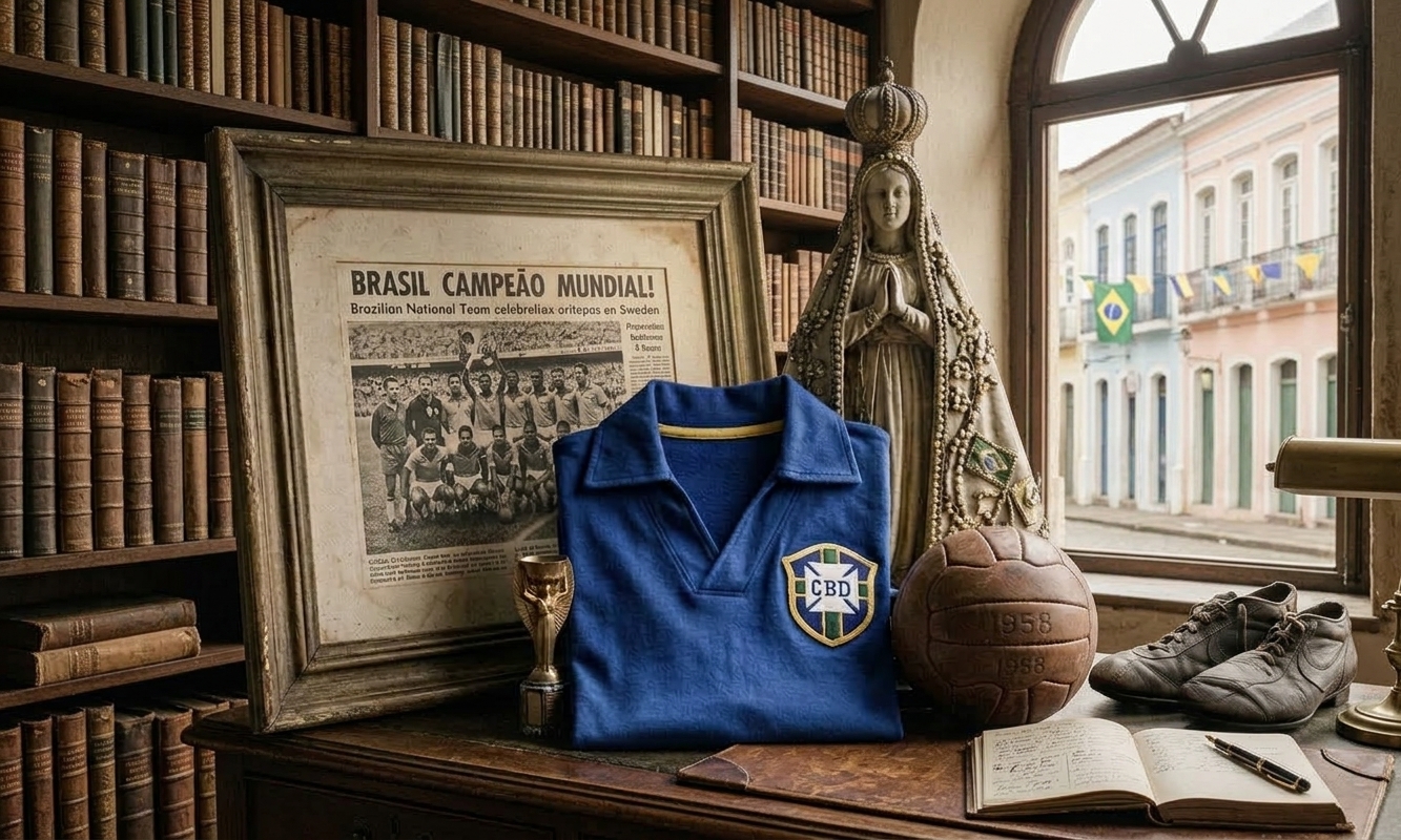 A história da camisa azul do Brasil: como um uniforme improvisado entrou para a história da Copa