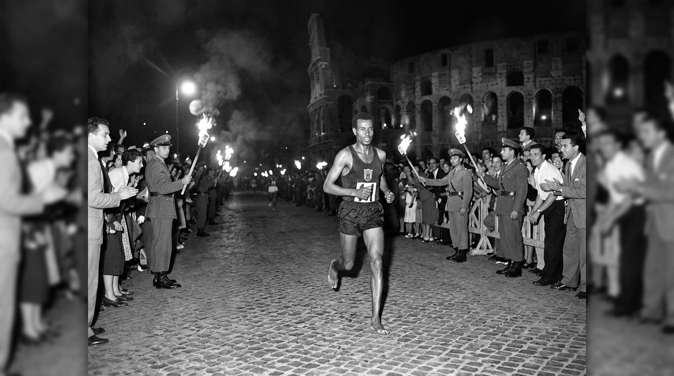 Roma 1960 e a Maratona Descalço: como Abebe Bikila reescreveu a história da maratona olímpica