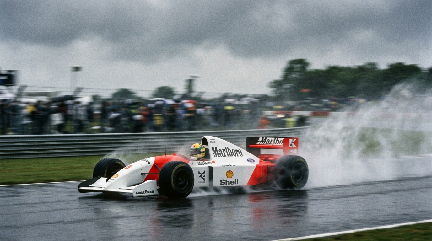 Ayrton Senna em Donington Park 1993: a primeira volta histórica que levou o brasileiro de quinto à liderança sob chuva