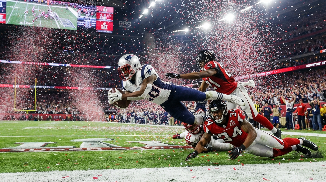 Super Bowl LI, a virada 28 a 3 dos Patriots, como Tom Brady reescreveu a NFL com recordes, lances decisivos e o legado do jogo histórico