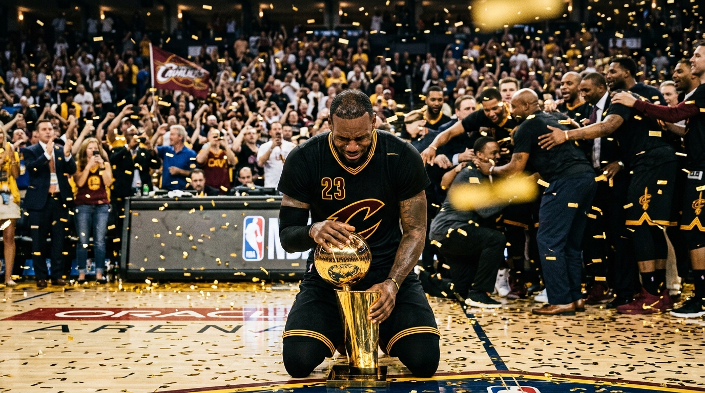 LeBron salvou uma cesta, Kyrie acertou a bola decisiva e Cleveland derrubou o time de 73 vitórias na maior virada das Finais da NBA