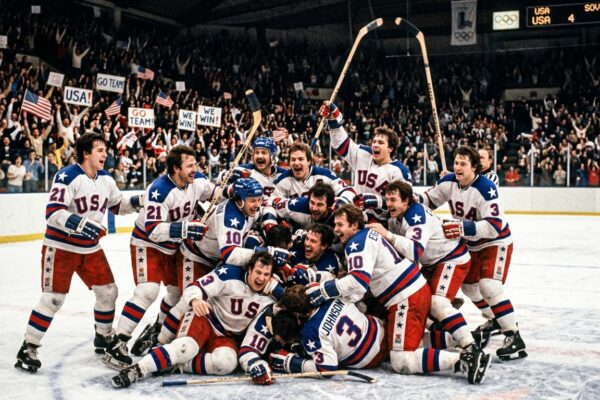 The Soviet Union crushed the U.S. 10-3, then American college players beat them 4-3 in the 1980 Olympic Miracle on Ice